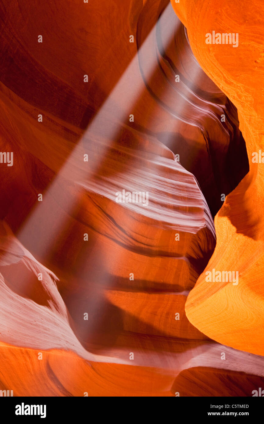 USA, Arizona, Upper Antelope Canyon, Sunbeams Stock Photo