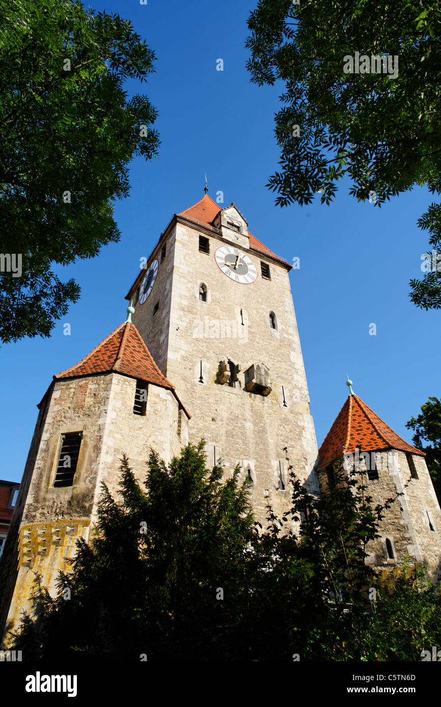 Germany, Bavaria, Upper Palatinate, Regensburg, View of Eastern Gate Ostentor Stock Photo