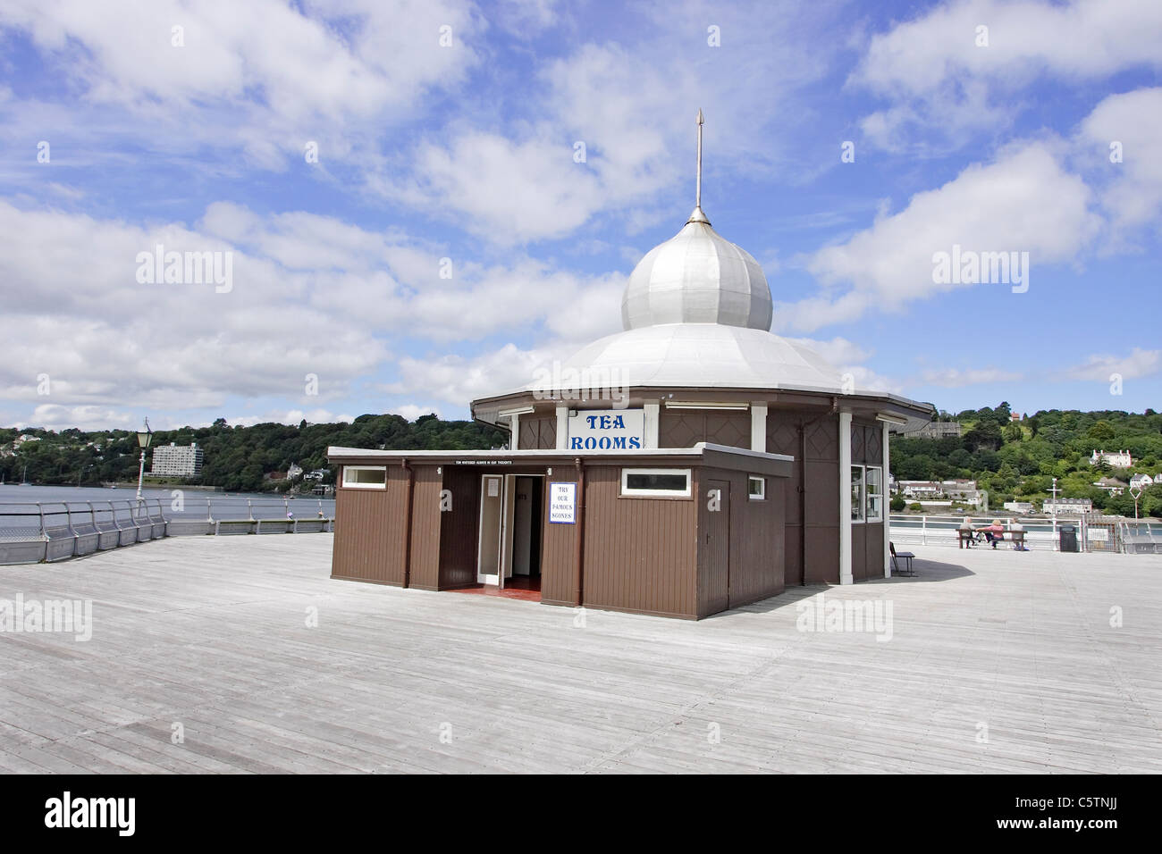 The Tea Rooms on the Victorian Pier in the North Wales university town of Bangor, Gwynedd Stock Photo