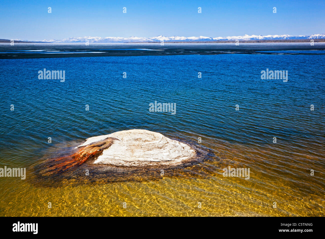 USA, Yellowstone Park, The Fishing Cone, Yellowstone Lake Stock Photo