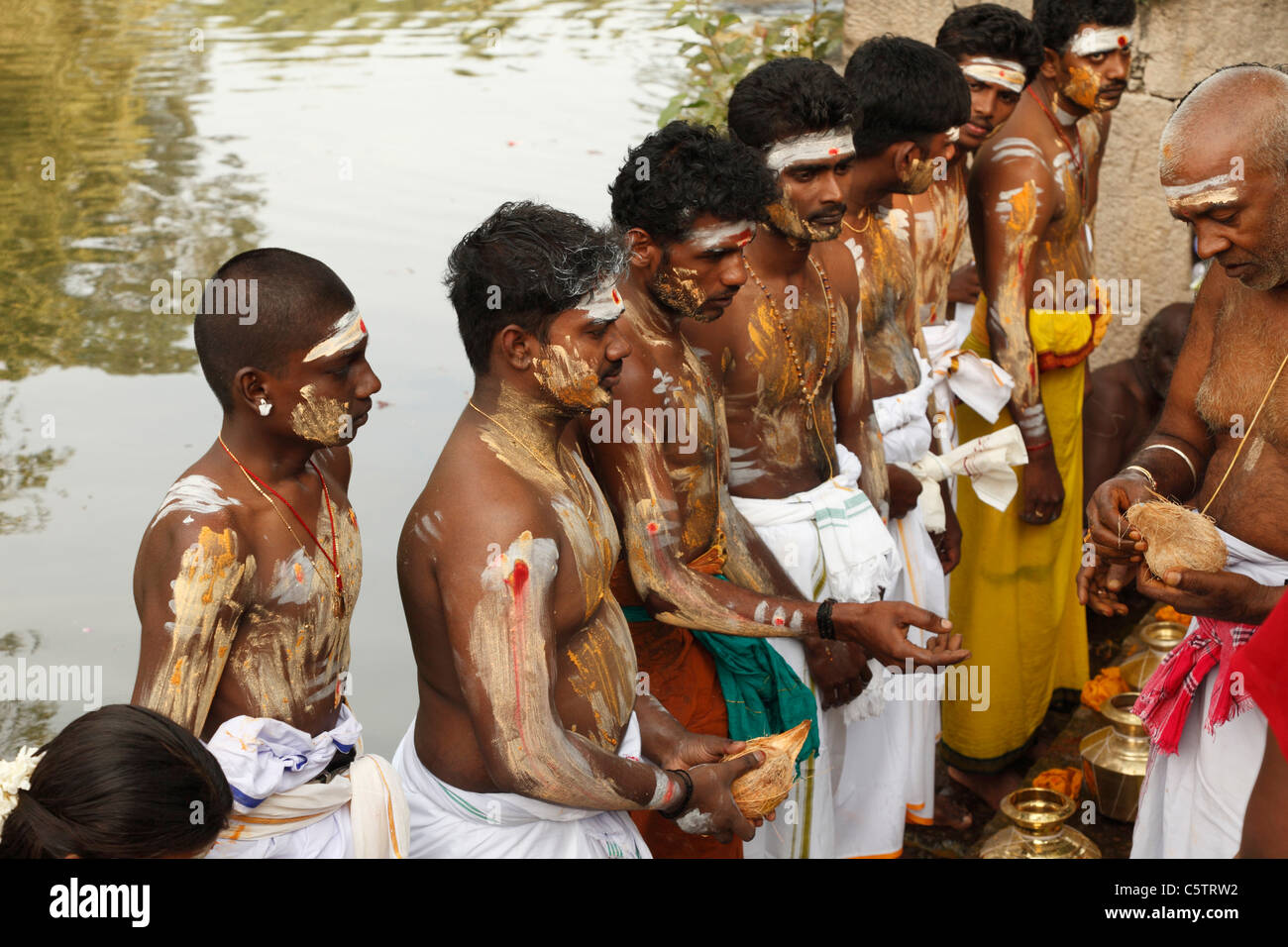 India, South India, Tamil Nadu, People celebrating thaipusam festival ...