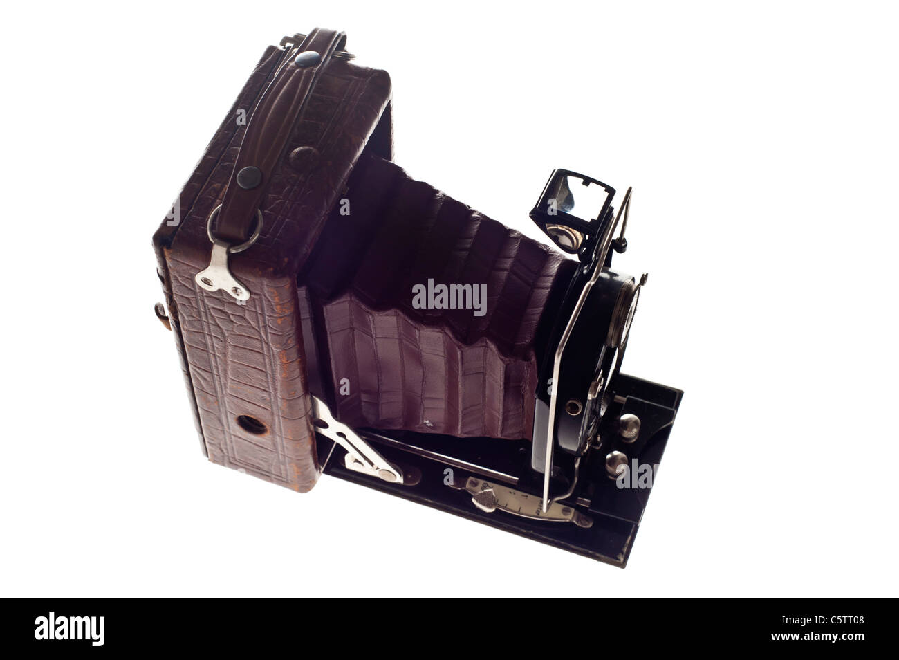 antique Foth plate camera, model made in 1931 in Germany, with leather bellow Stock Photo