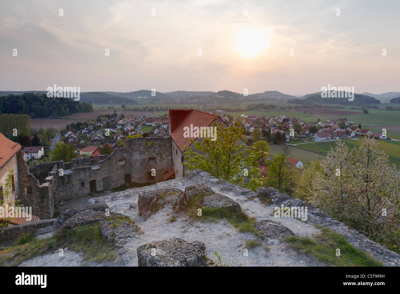 Germany, Upper Palatinate Bavaria, Lupburg, View of lupburg castle ruin Stock Photo