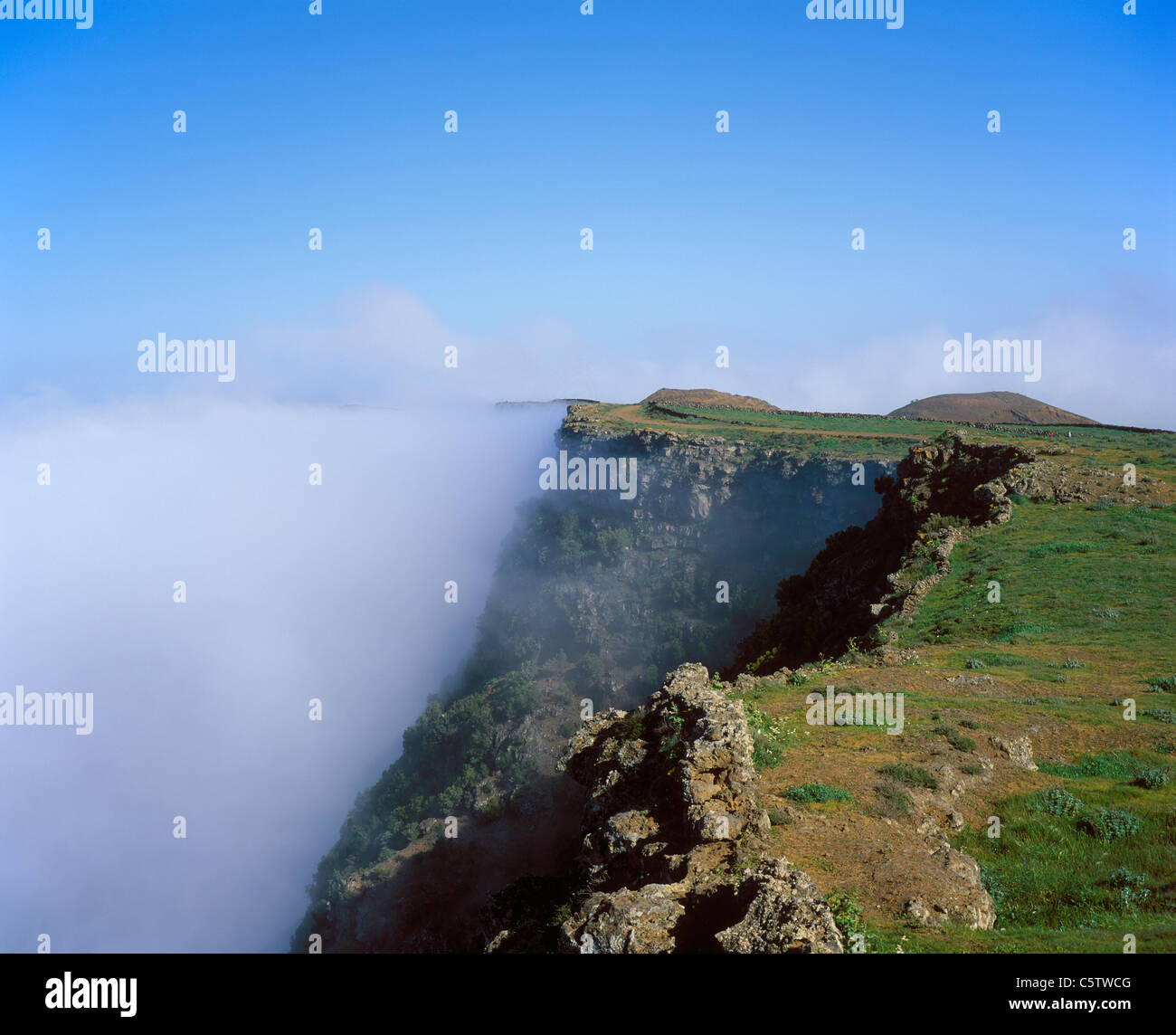 Spain, Canary Islands, El Hierro, View of clouds over mountain Stock Photo