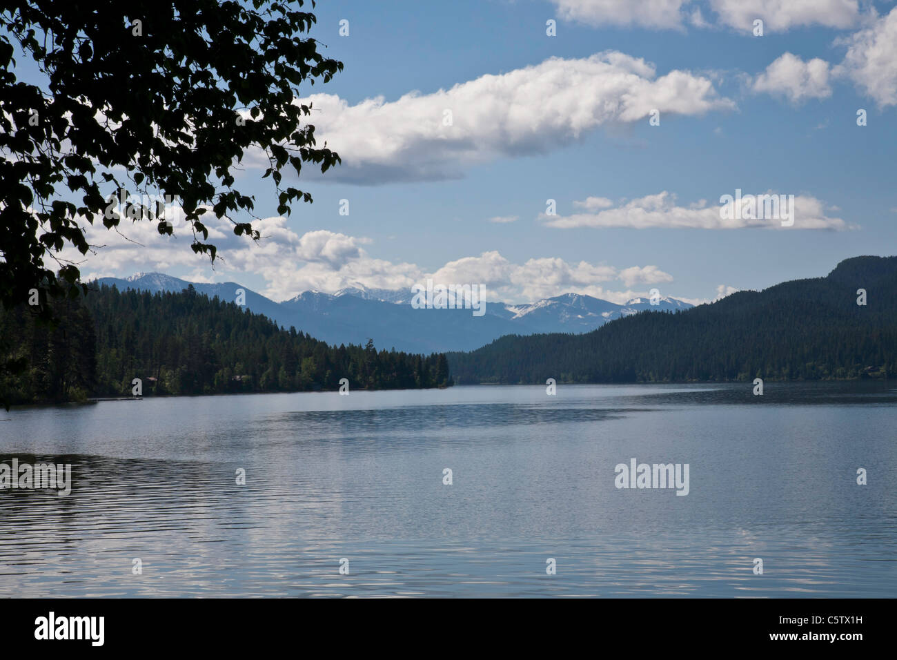 Swan Lake Rocky Mountains Big Sky Country Mt Stock Photo