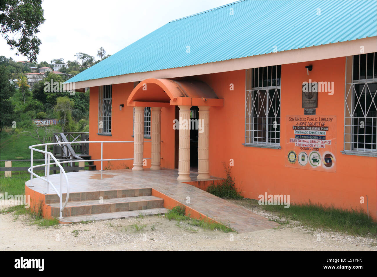 Public Library, King Street, San Ignacio, Cayo, west Belize, Central America Stock Photo