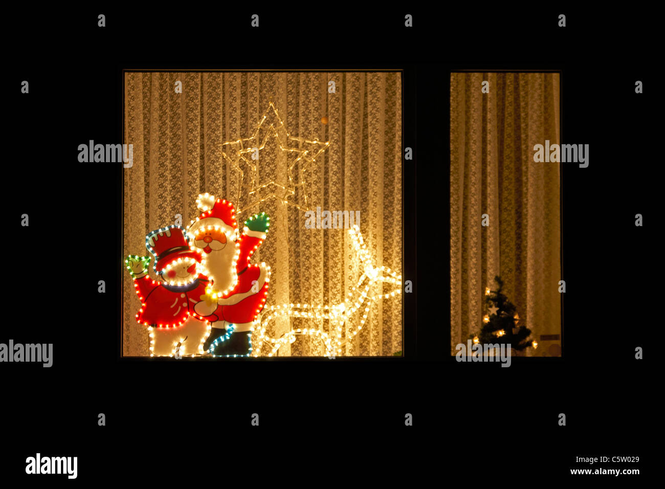 Germany, Window, Christmas Decorations Stock Photo
