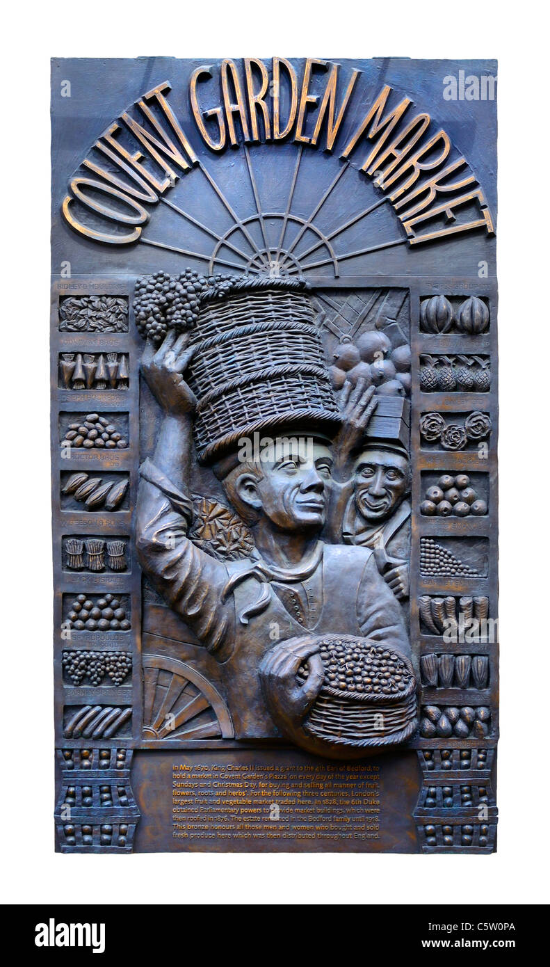 London, England, UK.Covent Garden Market - Large wall plaque Stock Photo