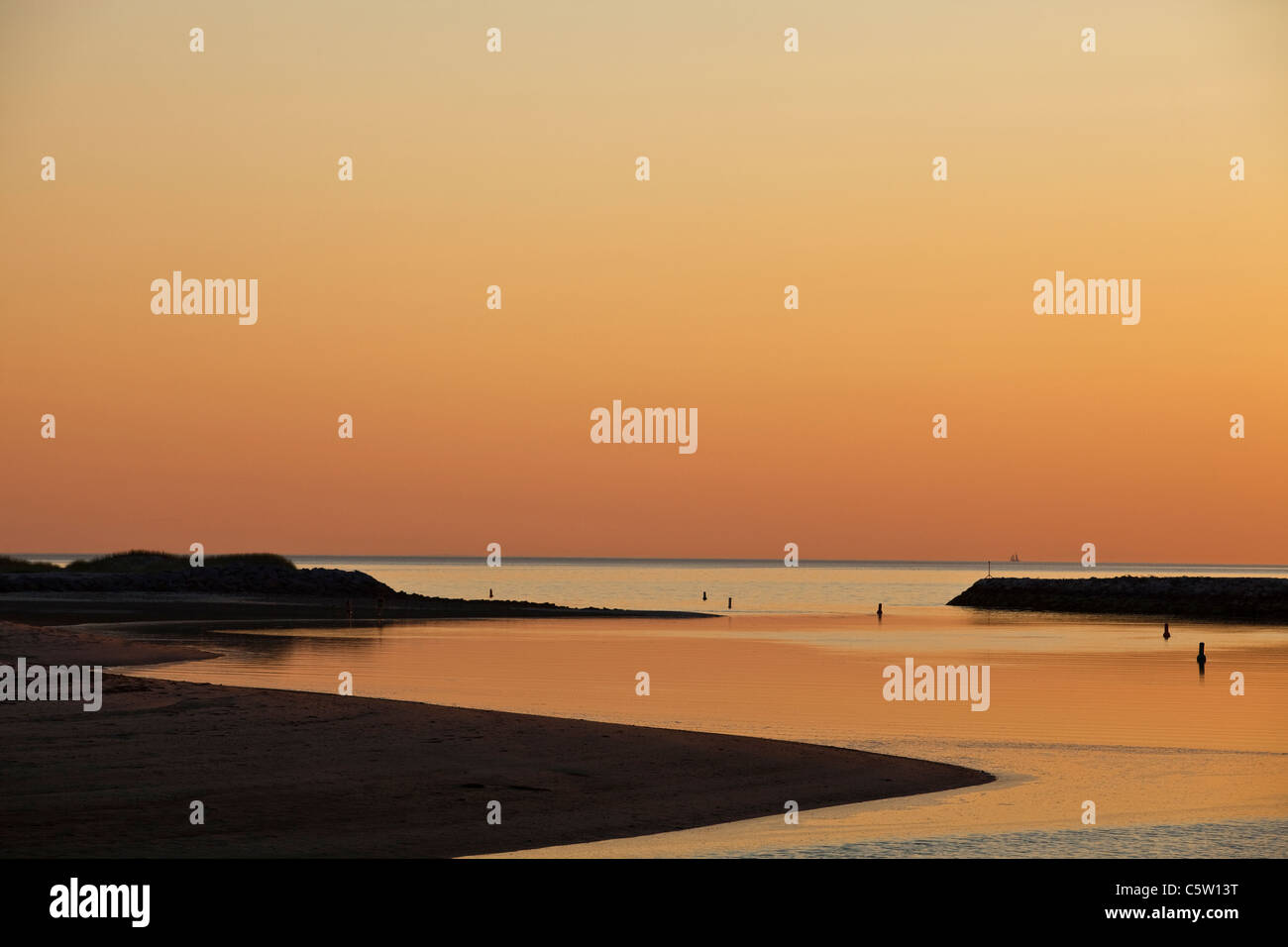 Sunset at Pamet Harbor in Truro, Massachusetts on Cape Cod Stock Photo