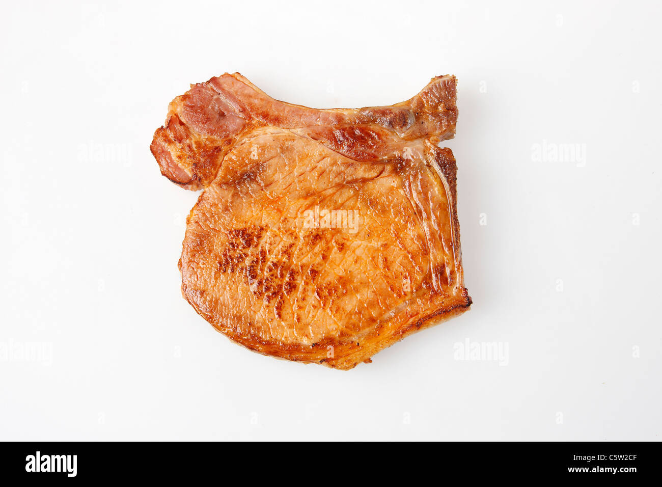 Pork chop, elevated view Stock Photo