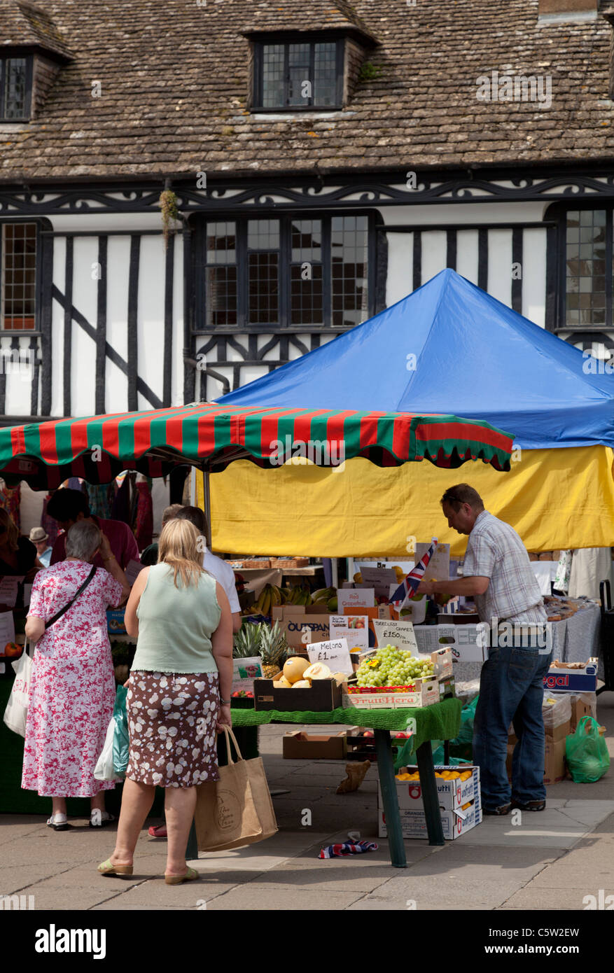 Farmers Markets stalls at Sherbourne Dorset England UK GB EU Europe Stock Photo