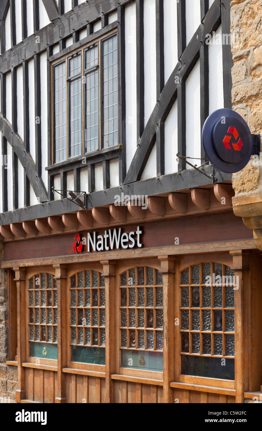 Natwest National Westminster bank front facade Half timbered building Sherbourne Dorset England UK GB EU Europe Stock Photo