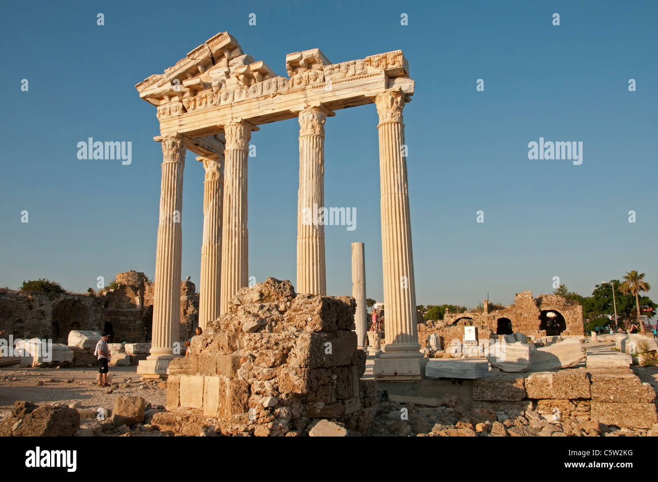 Side Turkey Temple of Apollo Athena Apollon Roman Stock Photo