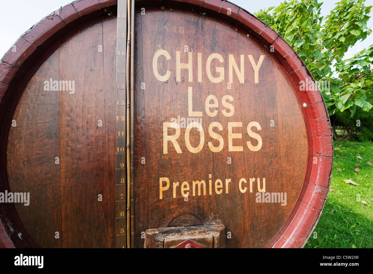 Wine barrel at Chigny les Roses on the Montagne de Reims, Champagne ...