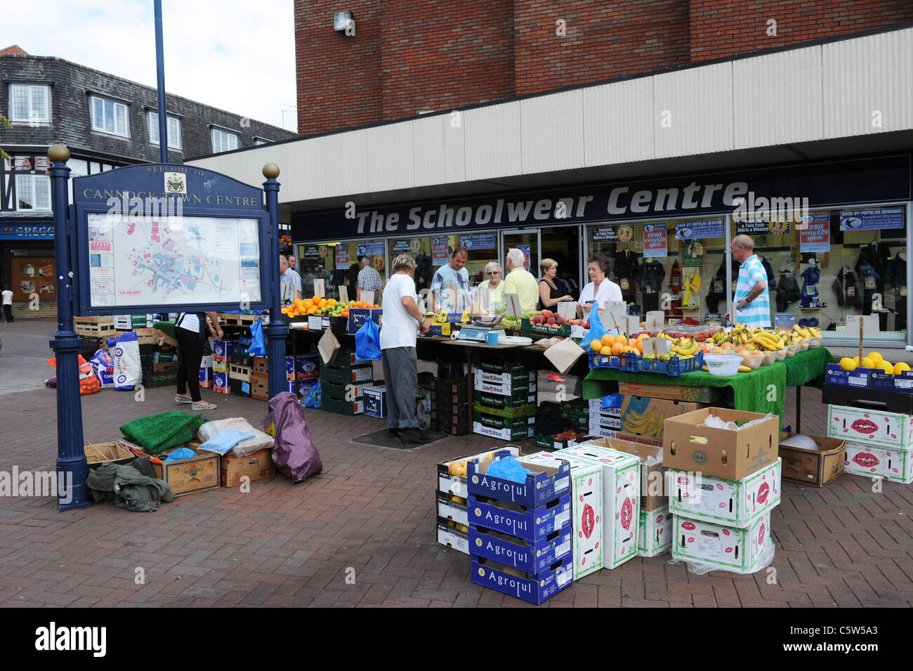 Cannock town centre street market Staffordshire Uk Stock Photo Alamy