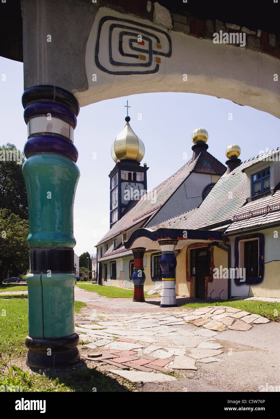 Austria, Steiermark, BÃ¤rnbach, Hundertwasser Church Stock Photo