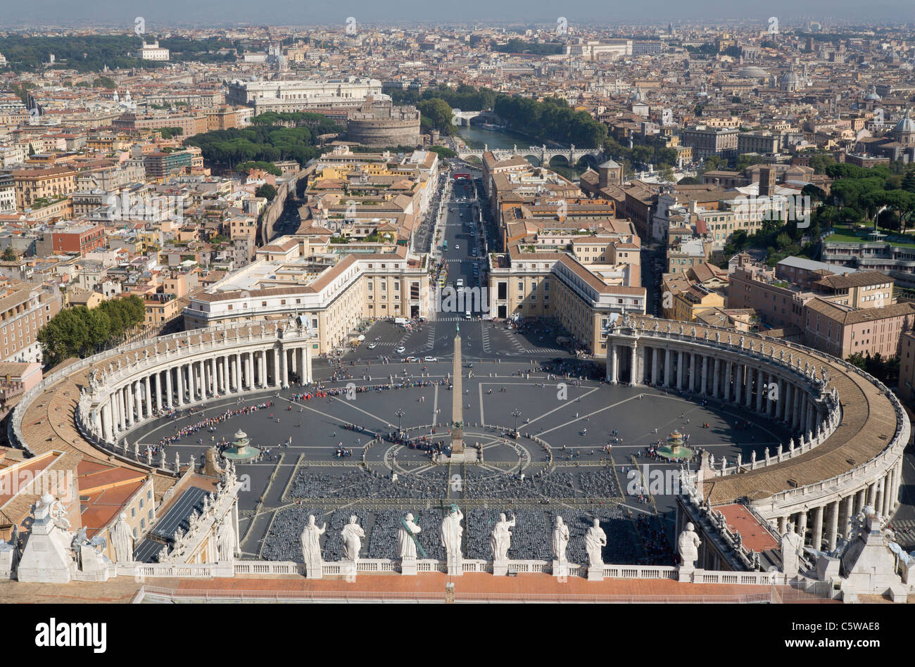 Peter Square Italy, Rome, Vatican City, St Peter's Square seen from Basilica of ...