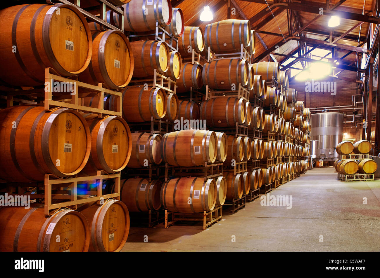 Oak wine barrels Stock Photo Alamy