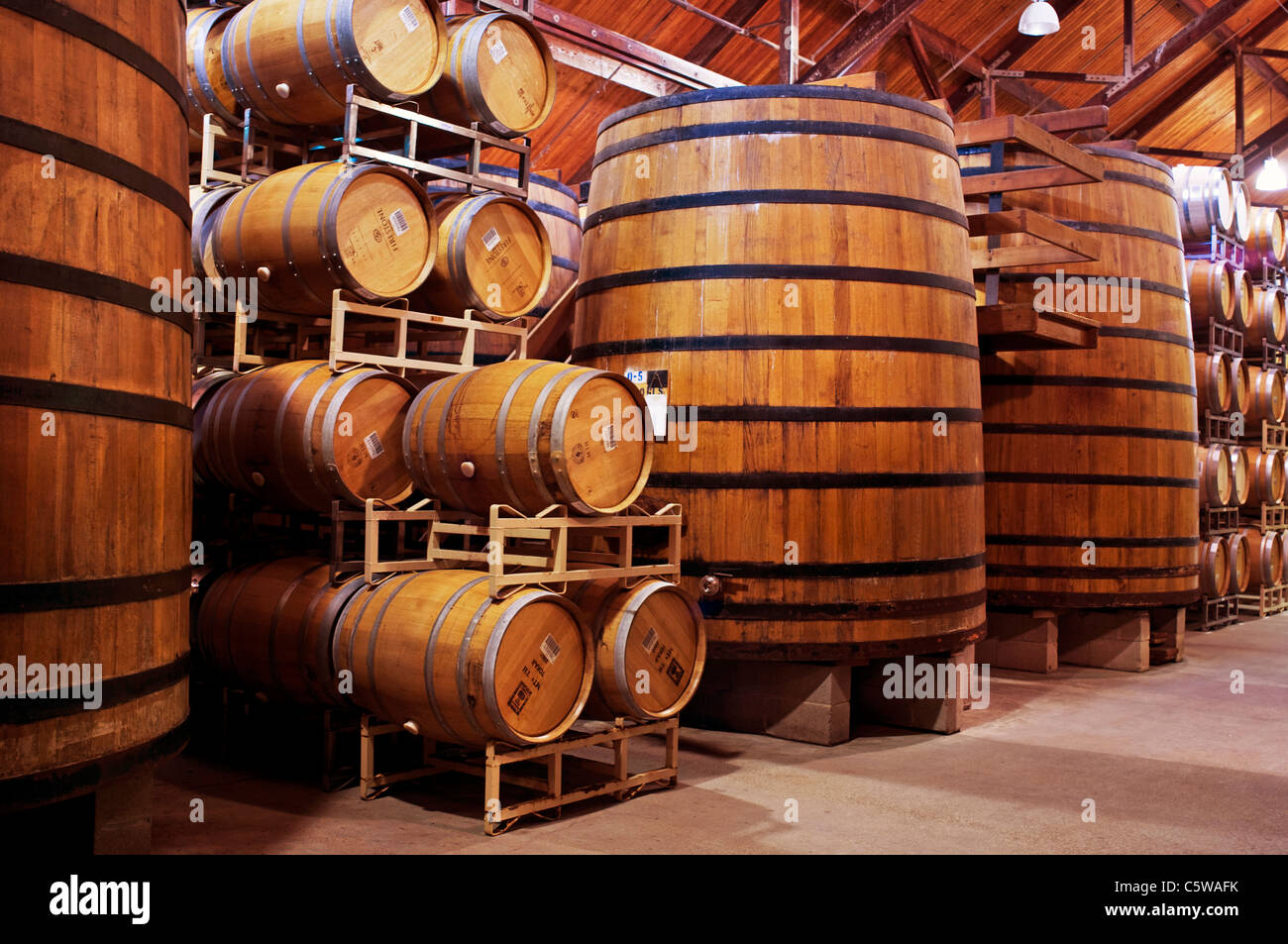 Oak wine barrels Stock Photo Alamy