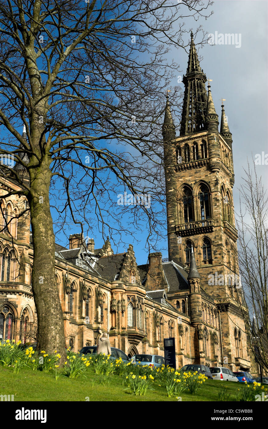 Glasgow University, Kelvingrove Park, Glasgow, Scotland Stock Photo