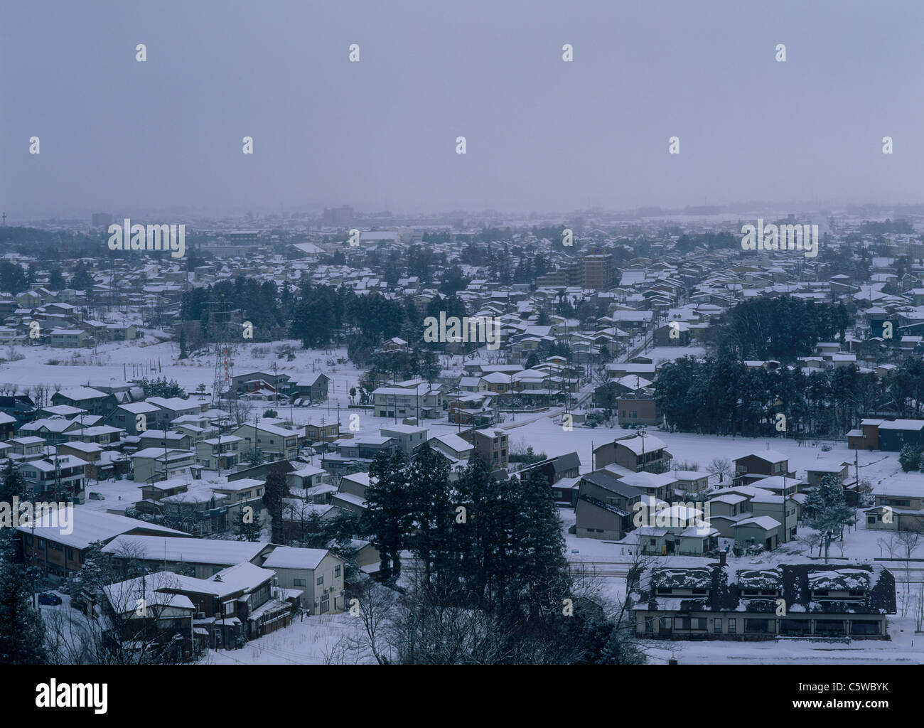 Snowscape of Joetsu City, Joetsu, Niigata, Japan Stock Photo Alamy
