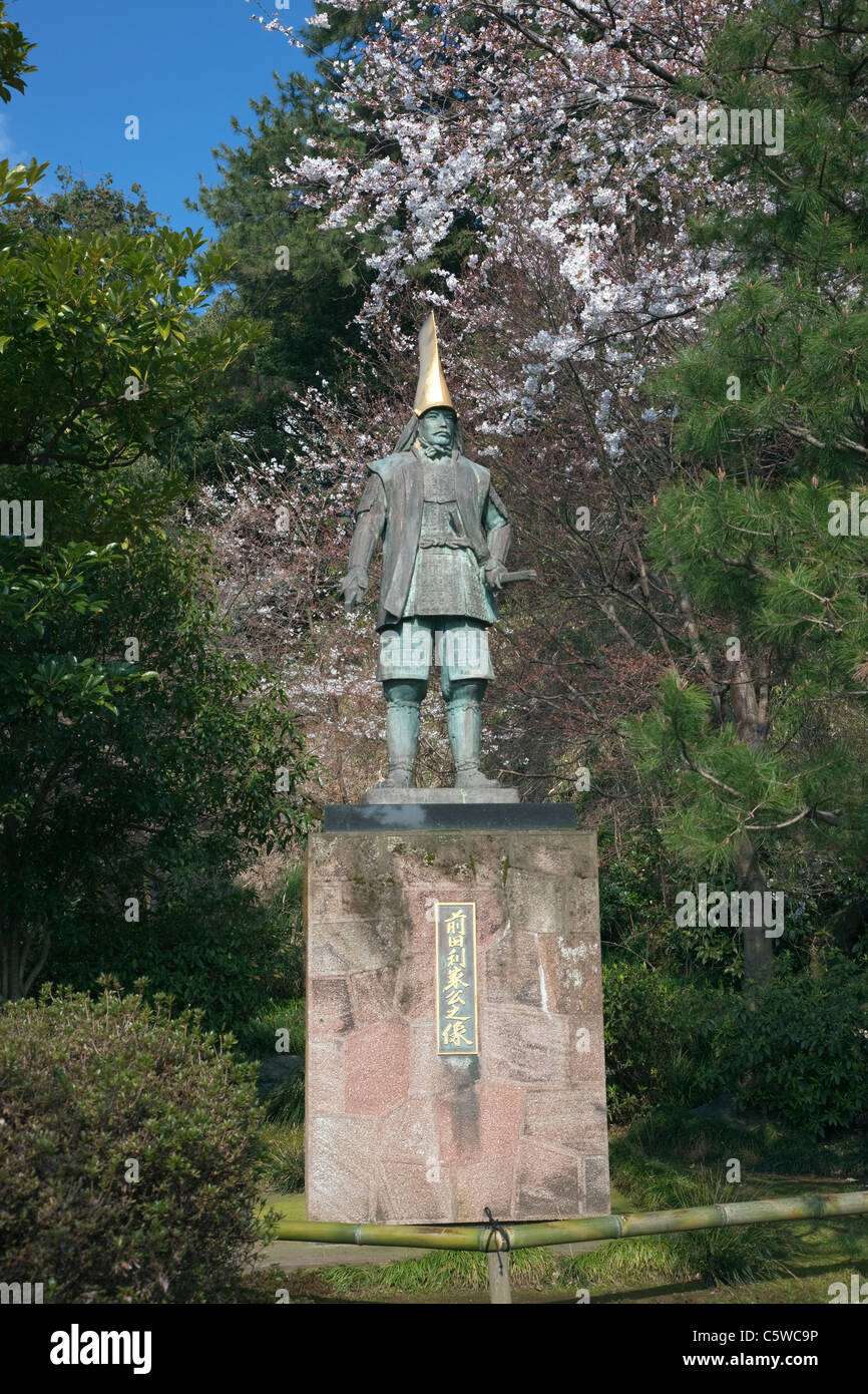 Statue of Maeda Toshiie, Kanazawa, Ishikawa, Japan Stock Photo