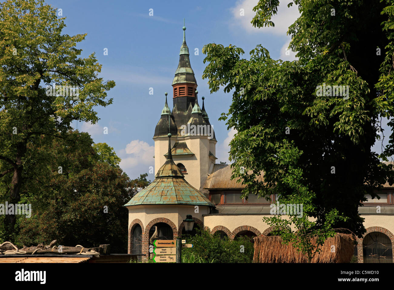 Exterior of the Leipzig Zoological Garden, or the Leipzig Zoo Saxony Eastern Germany Stock Photo