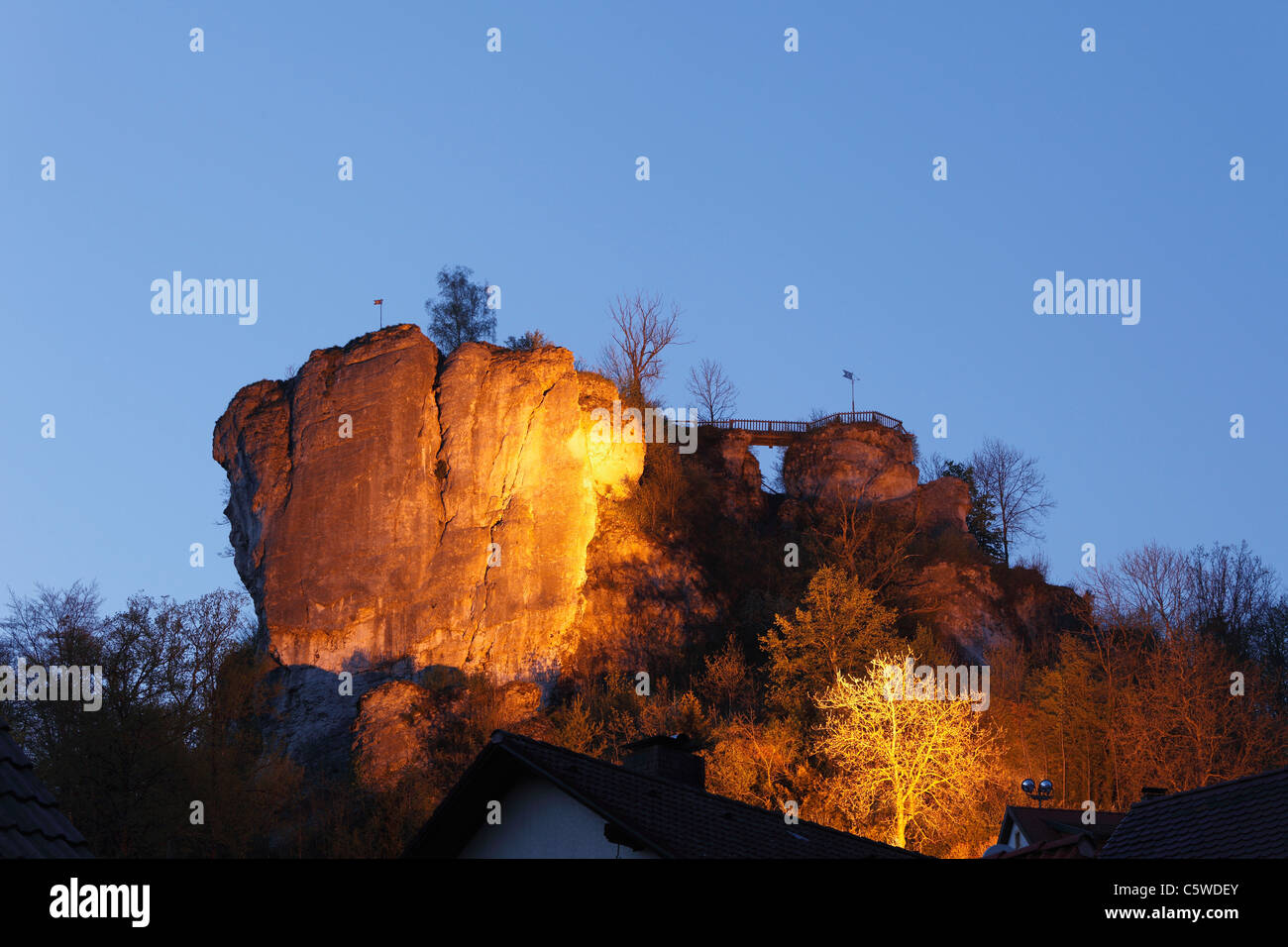 Germany, Franconia, Franconian Switzerland, Wiesenttal, View of Streitburg castle ruin Stock Photo