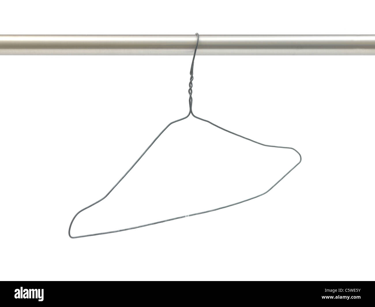 A Coat Hanger Isolated Against A White Background Stock Photo Alamy