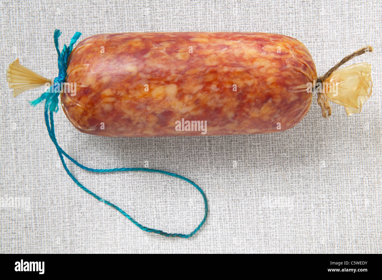 Mettwurst sausage, elevated view Stock Photo