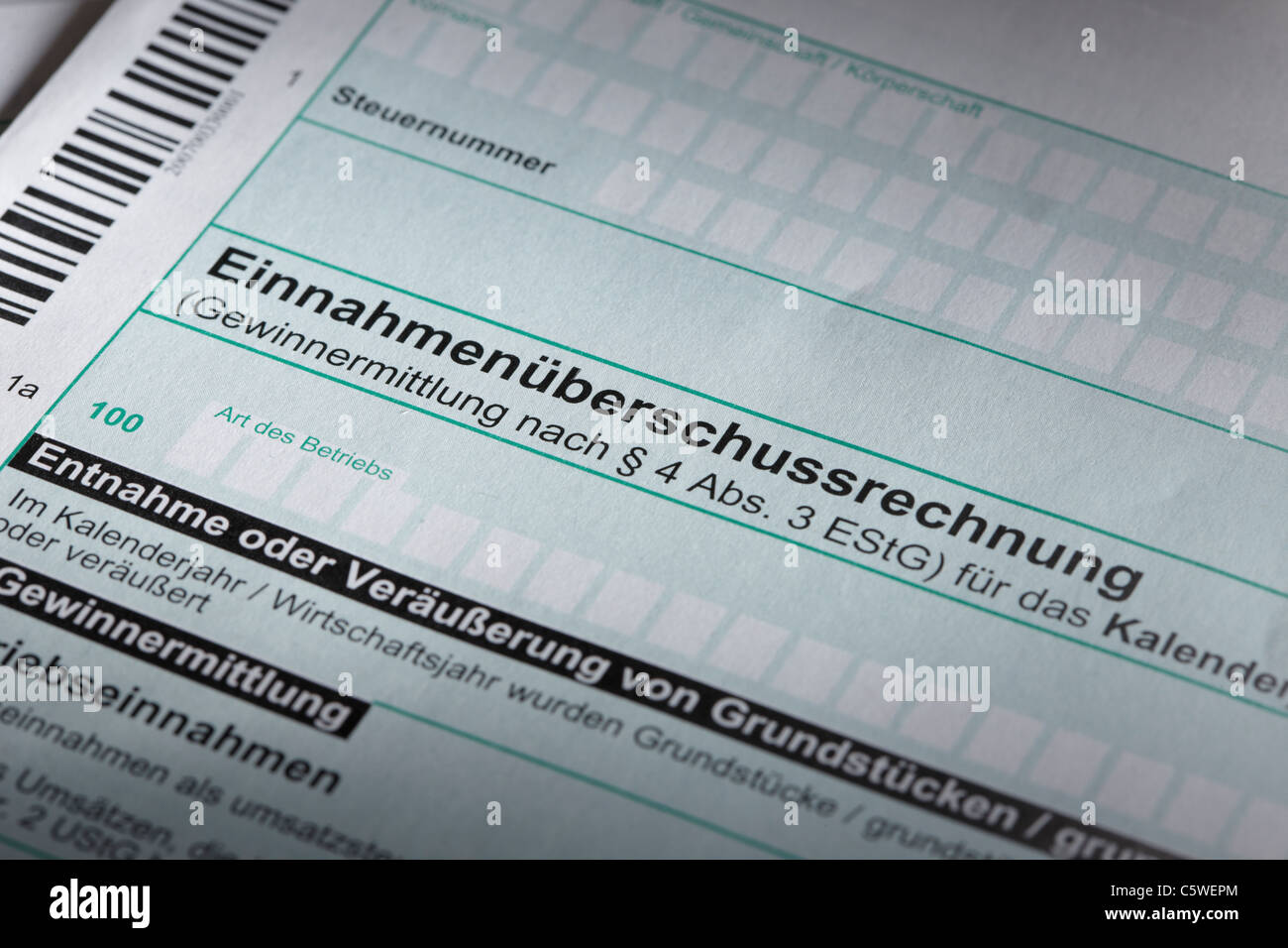 German tax return form, closeup Stock Photo Alamy