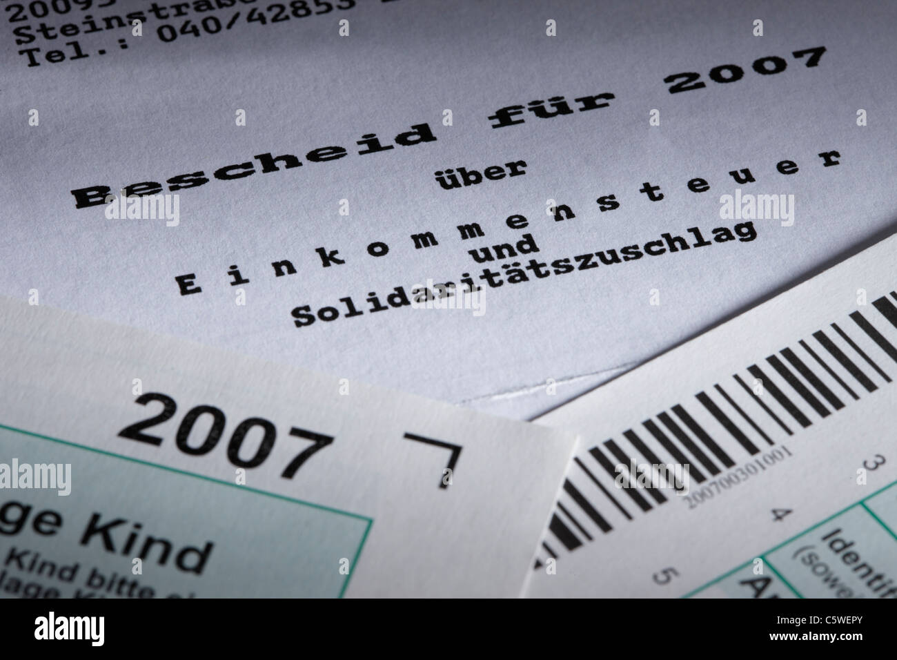 German tax return form, closeup Stock Photo Alamy
