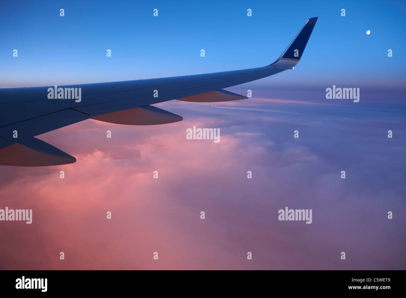 Air plane wing, close-up Stock Photo