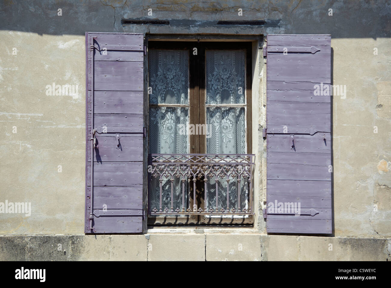 France, Window with open shutters Stock Photo Alamy