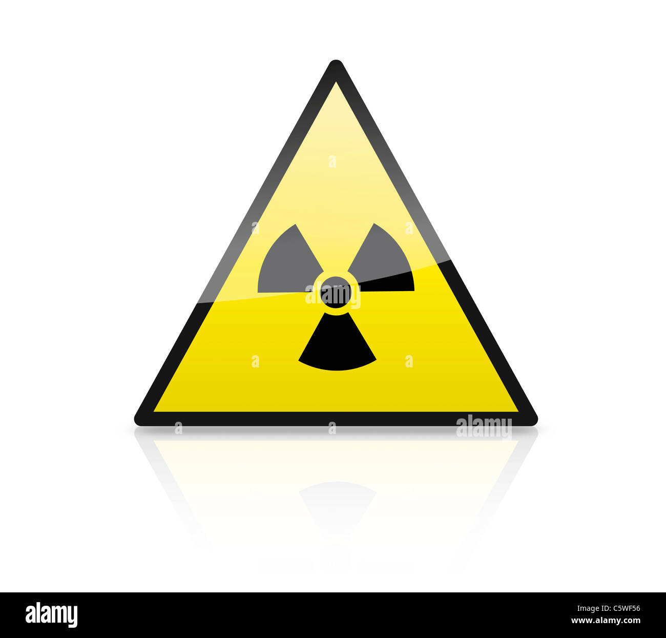 Close up of illustration of atom sign on triangle Stock Photo