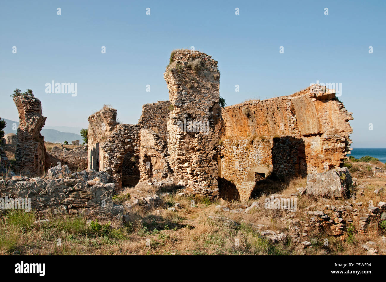 Anemurium Roman province of Rough Cilicia Turkey Turkish Anamur Stock Photo