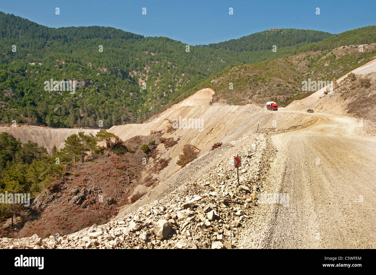 South Turkey Turkish new road work roadwork construction Stock Photo