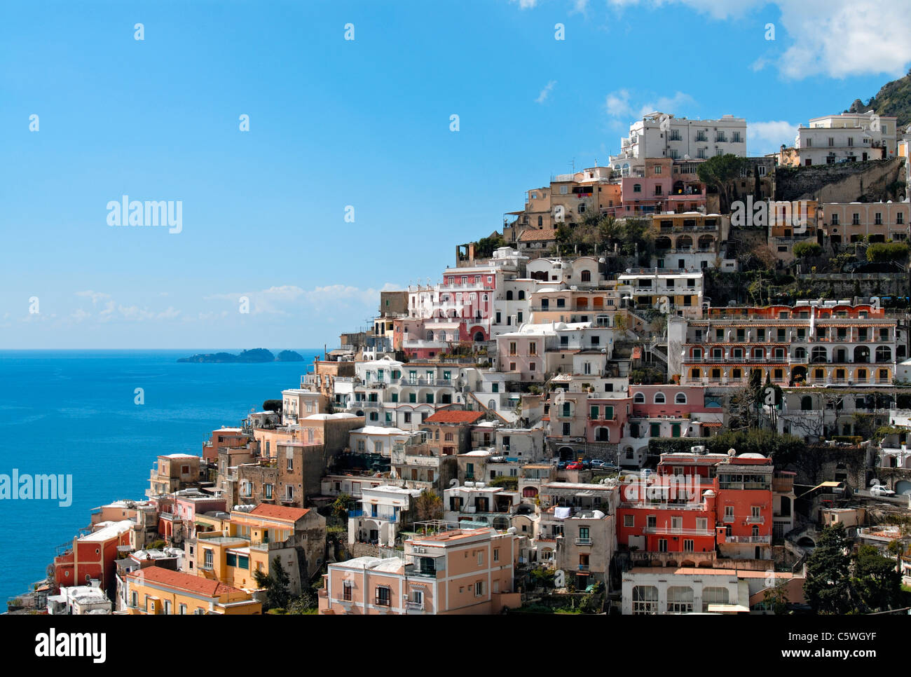 Coastal Hill-side Town of Positano, Amalfi Coast, Campania (Italy) Stock Photo