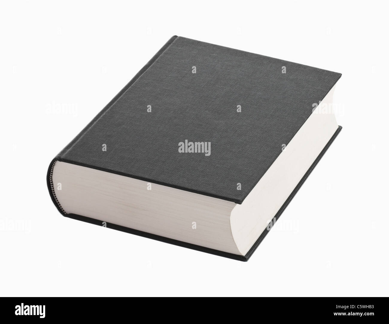 Book with blank hard cover against white background Stock Photo