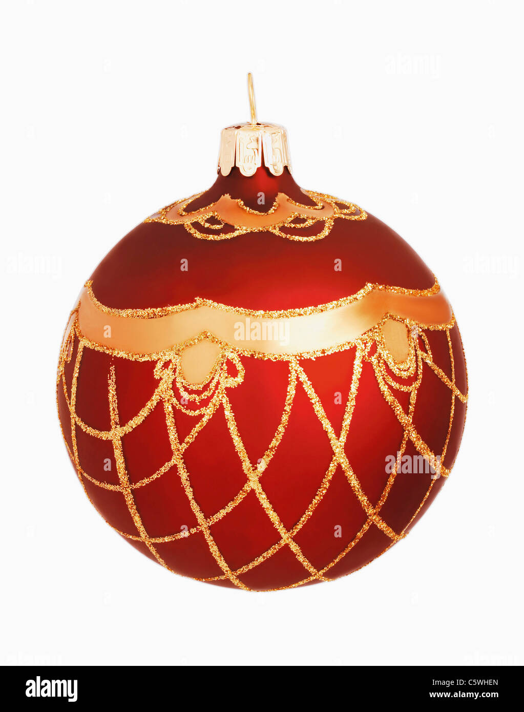 Christmas bauble against white background, close up Stock Photo