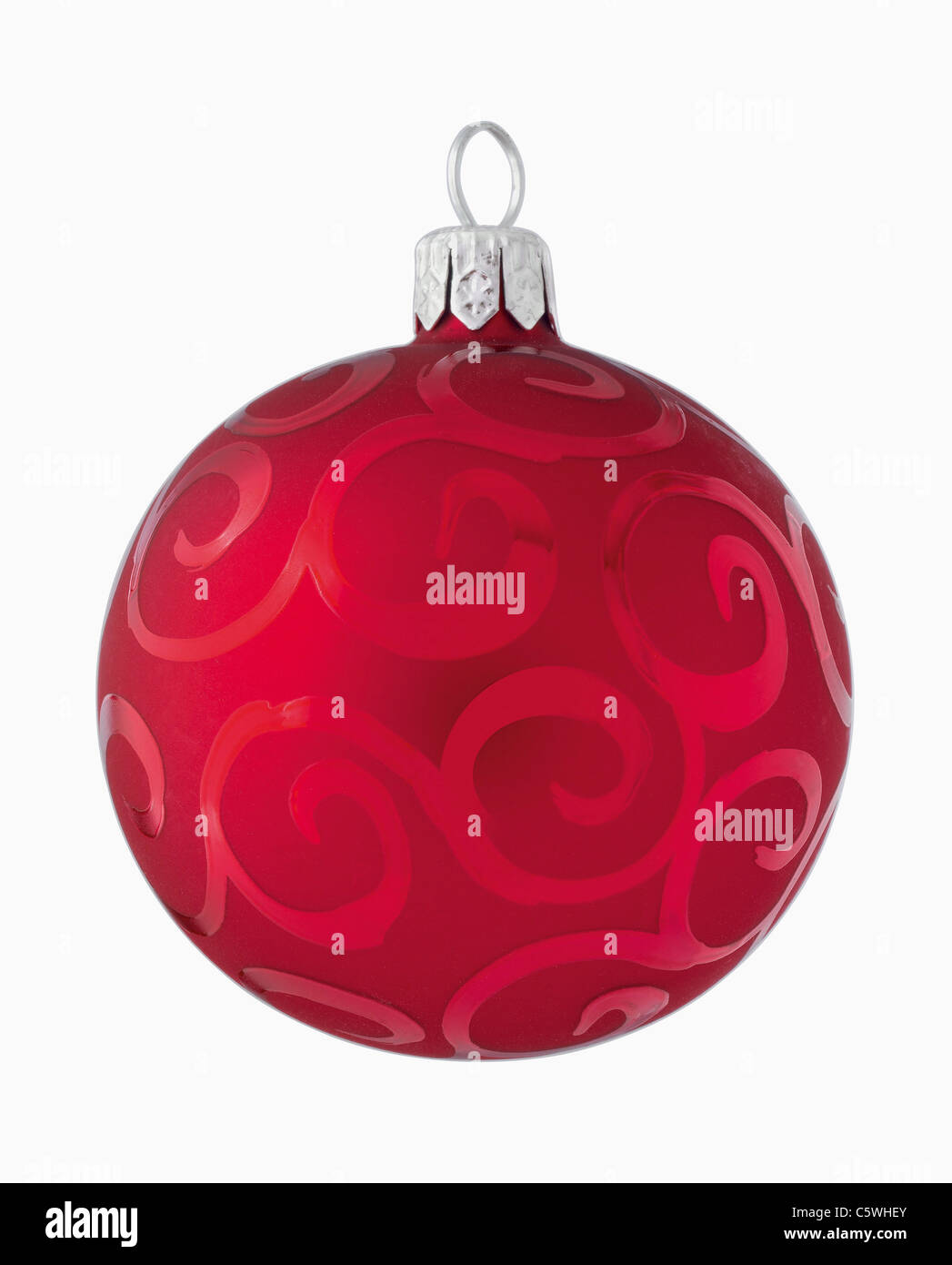 Christmas bauble against white background, close up Stock Photo