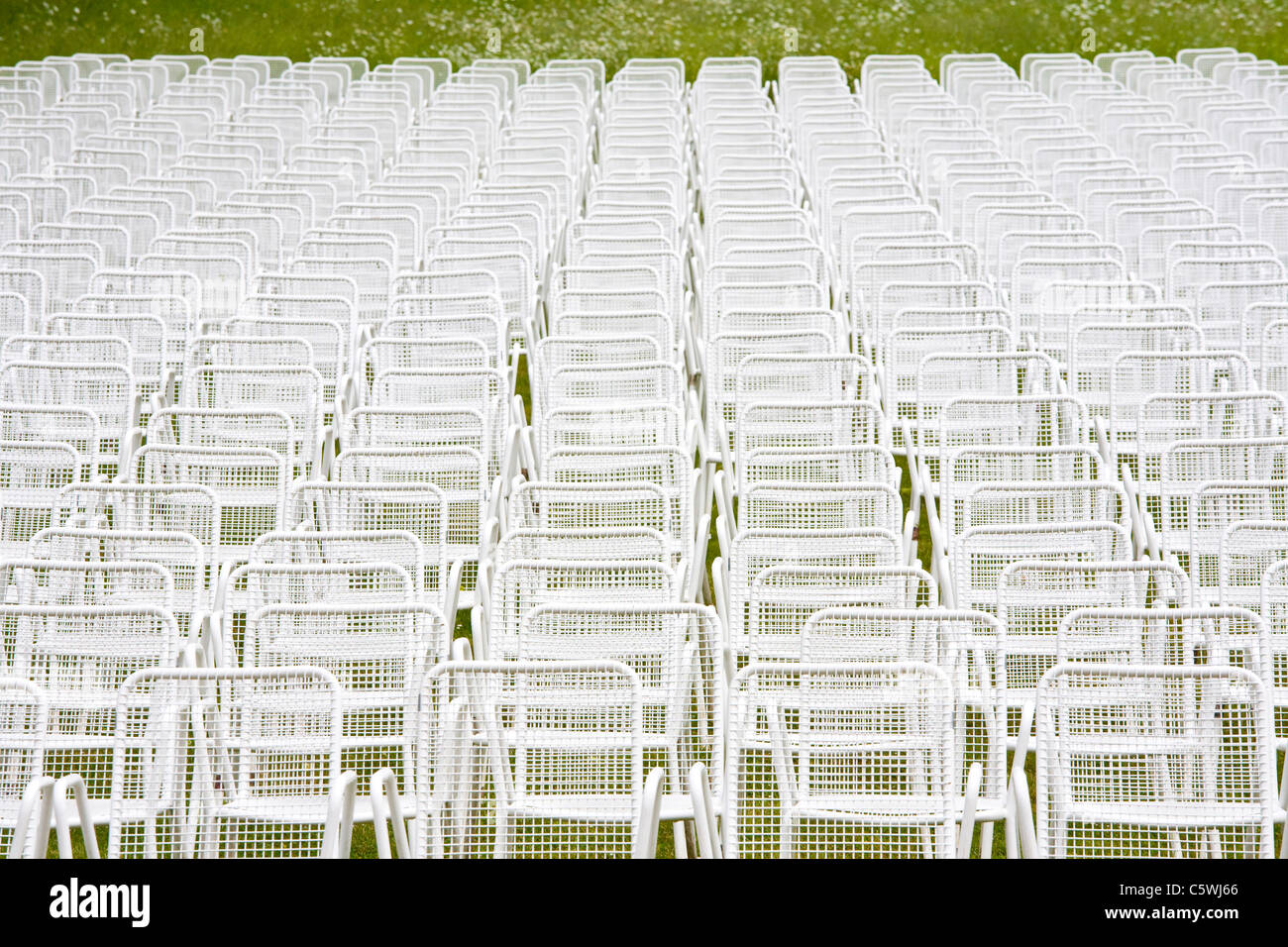 Germany, Empty chairs in a row Stock Photo Alamy