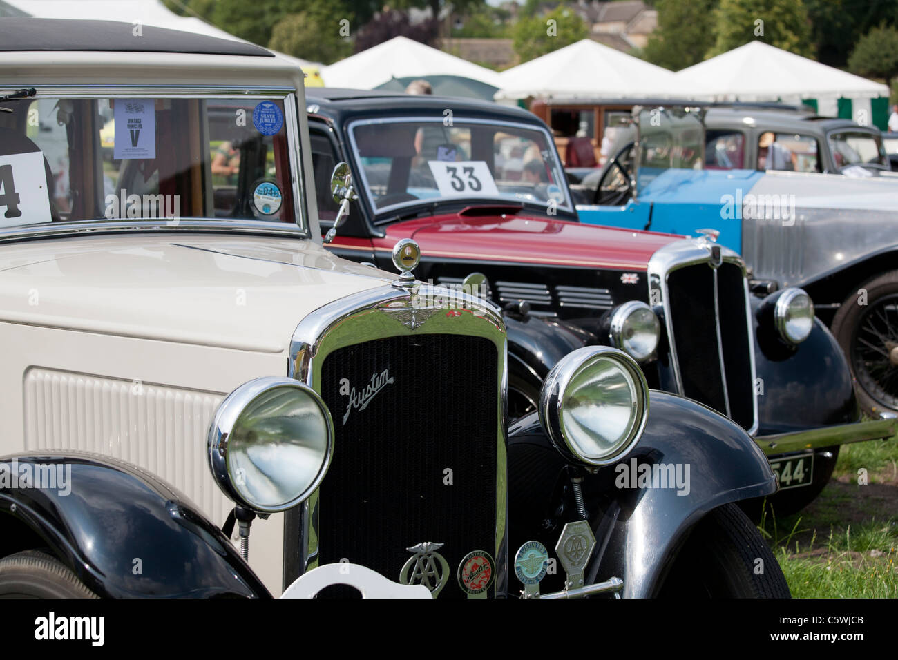 Vintage vehicle display at the Bakewell Show, Bakewell, Derbyshire, England,UK Stock Photo