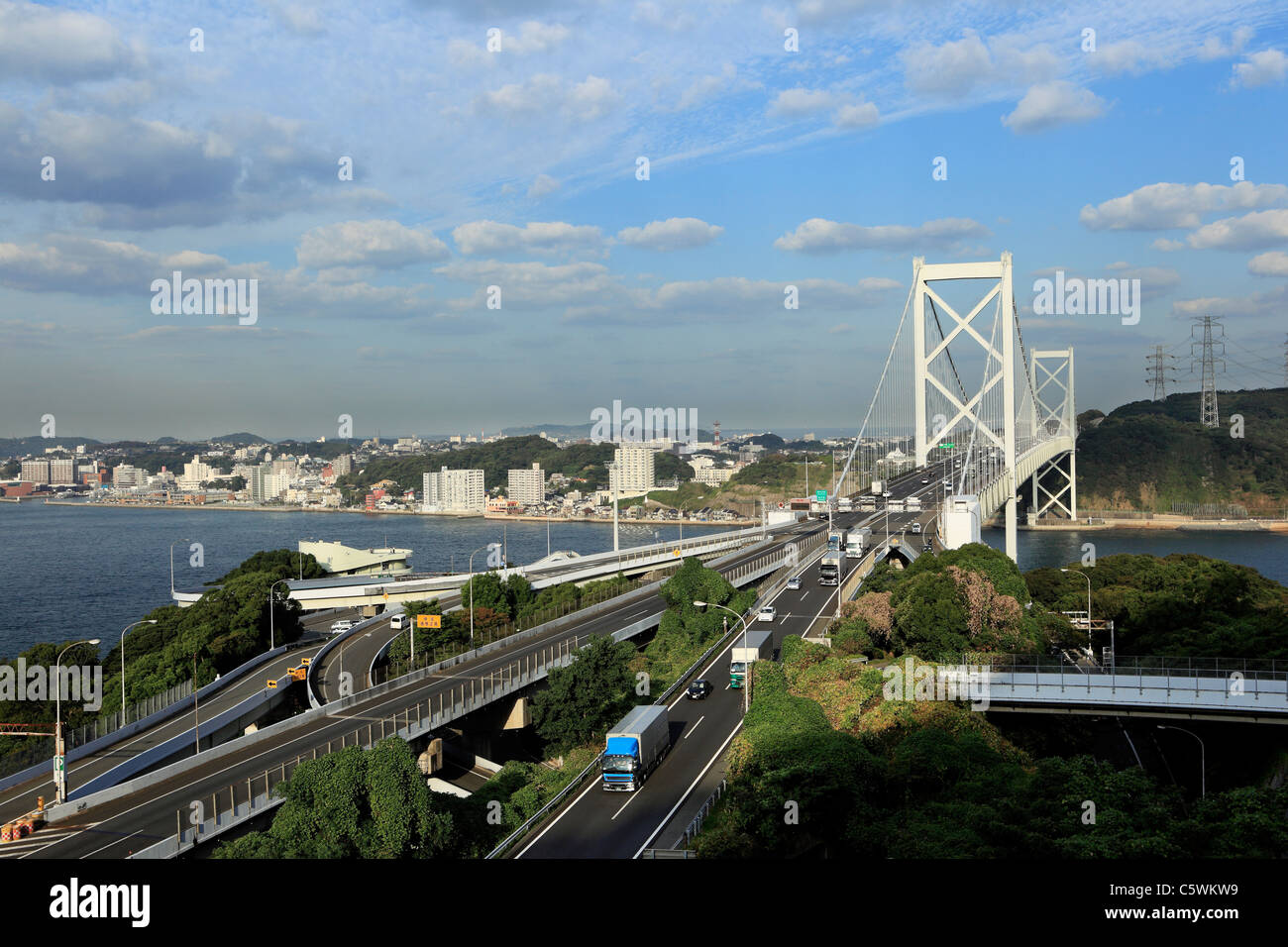 Kanmon Bridge And Kanmon Straits Kitakyushu Fukuoka Japan Stock Photo Alamy