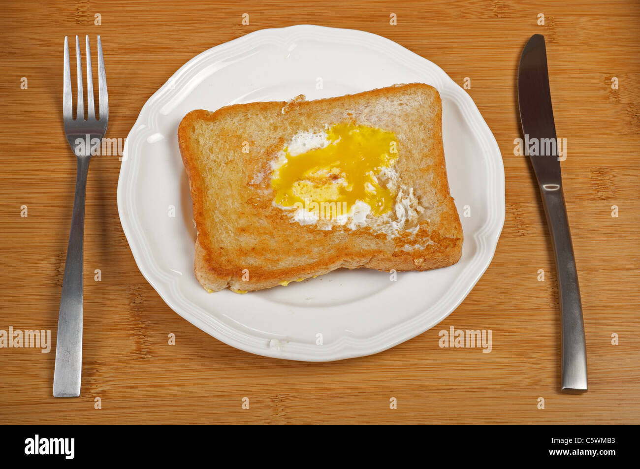Fried Bread With Egg In Middle