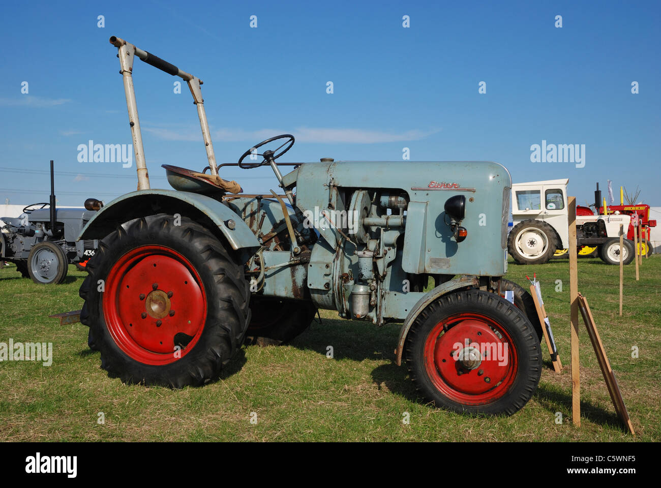 A 1959 Eicher ED 13 tractor. Lincolnshire, England. Stock Photo