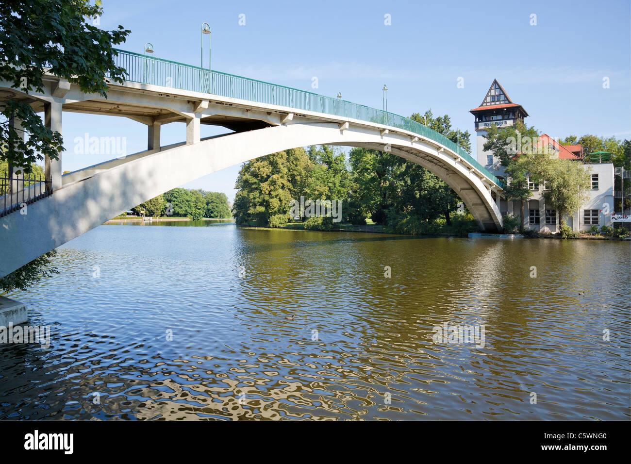 Abteibrücke, Insel der Jugend, Berlin, Germany Stock Photo