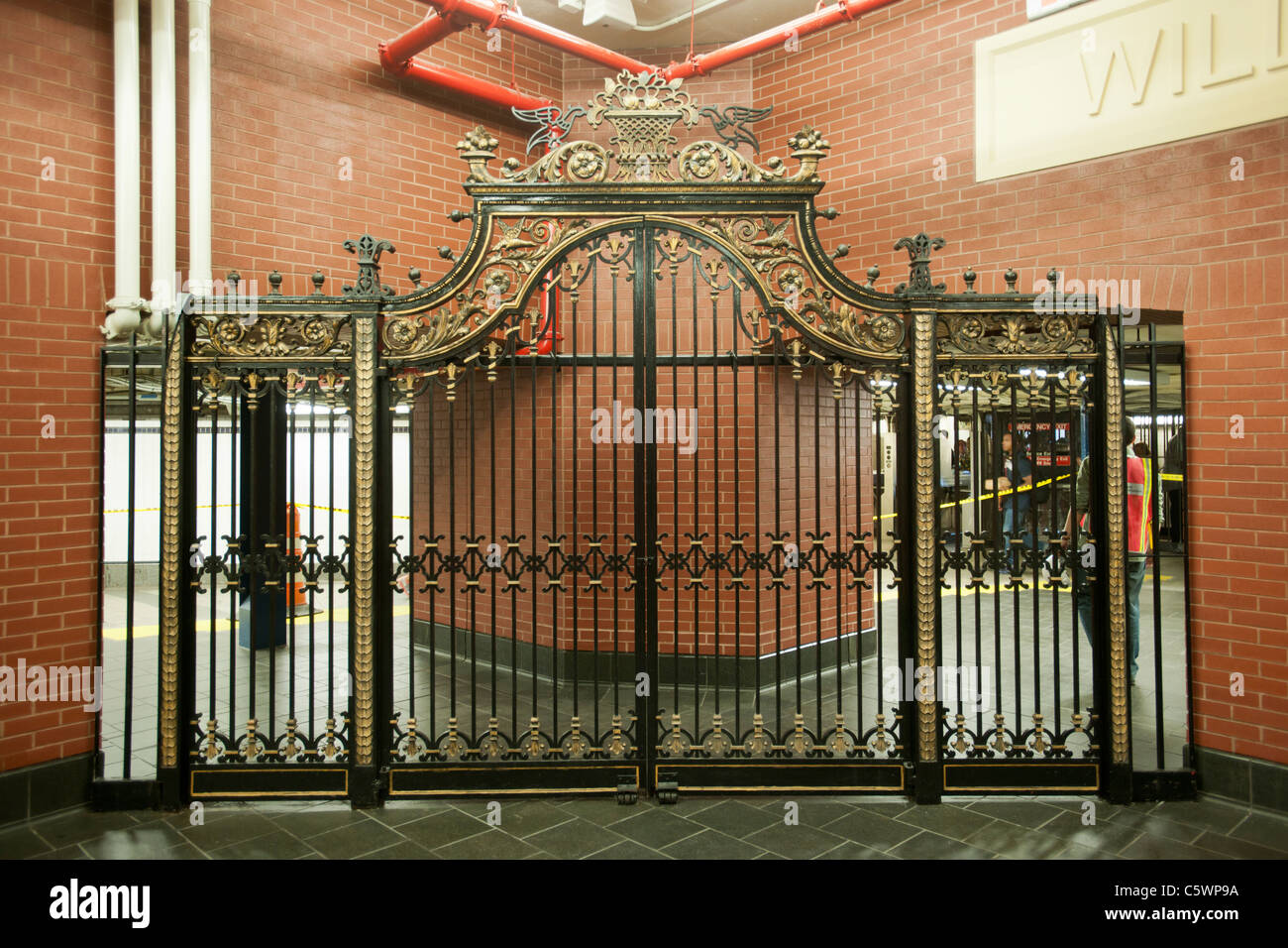 The new subway entrance on 135 William Street, for the Fulton Street Transit Center in Lower Manhattan in New York Stock Photo