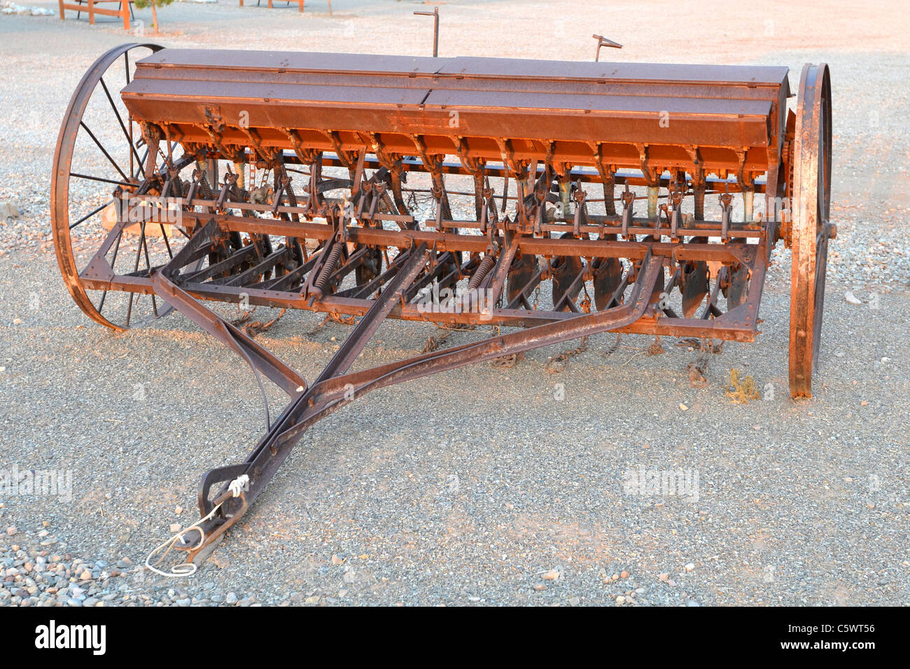 Closeup view of antique farm equipment Stock Photo Alamy