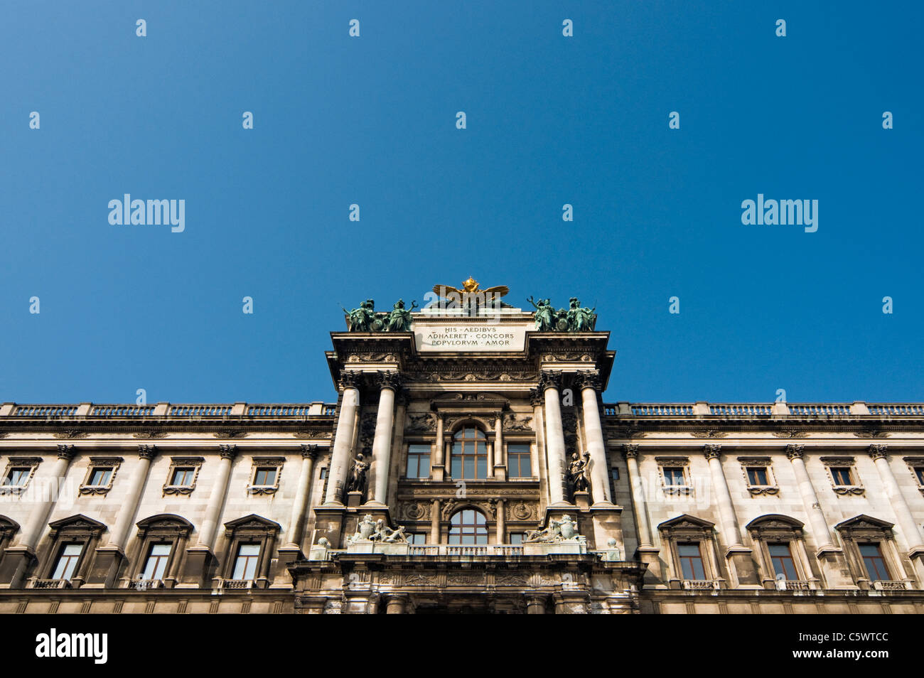 Neue Burg (New Castle) Wing of Wiener Hofburg Palace as seen from Burggarten, Vienna (Wien), Austria Stock Photo